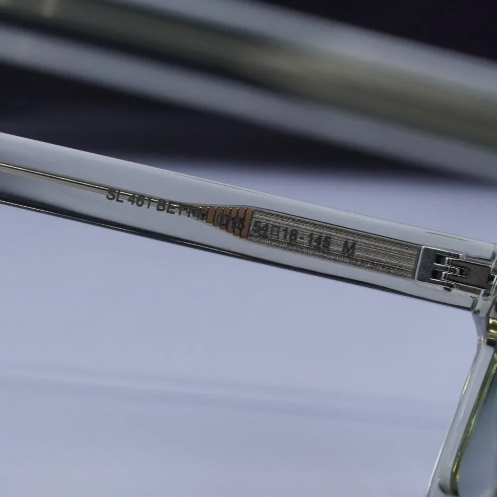 Saint Laurent SL461 BETTY 015 Rectangle Sunglasses - Transparent Green/Green - Picture 11 of 12